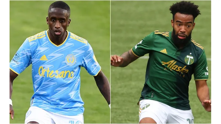 Jamiro Monteiro of Philadelphia Union (left) and Eryk Williamson of Portland Timbers (right). (Getty)