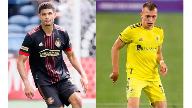 Miles Robinson of Atlanta United (left) and Alistair Johnston of Nashville SC (right). (Getty)
