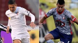 Jordy Alcívar of LDU Quito (left) and Esteban Valencia of Union La Calera (right). (Getty)