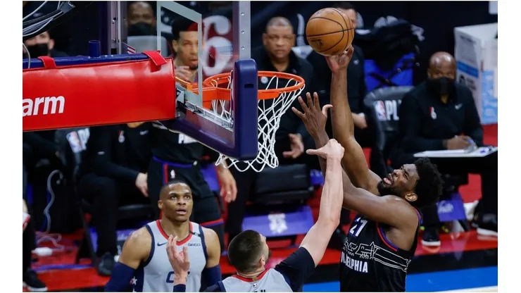 Joel Embiid and Russell Westbrook. (Getty)