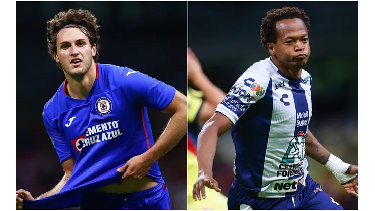 Santiago Gimenez of Cruz Azul (left) and Romario Ibarra of Pachuca (right). (Getty)