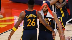 Stephen Curry & Andrew Wiggins. (Getty)