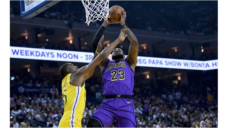 LeBron James dunks over Kevin Durant. (Getty)