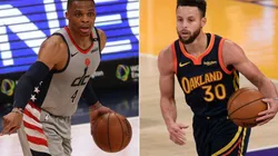 Russell Westbrook (left) & Stephen Curry. (Getty)