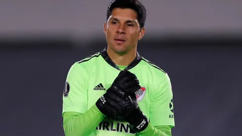Defensive midfield Enzo Pérez became the first outfield player in River Plate's history to start a game as their goalkeeper (Getty).