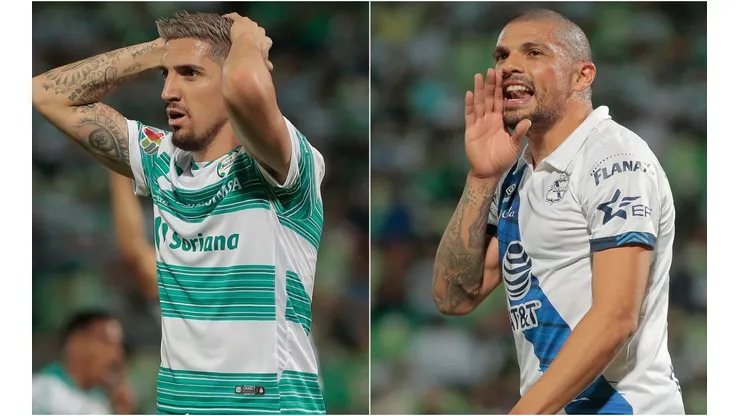 Diego Valdes of Santos Laguna (left) and Juan Segovia of Puebla (right). (Getty)
