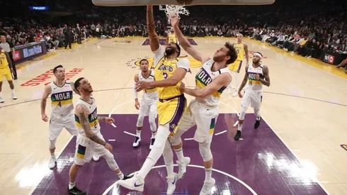 Anthony Davis vs. the Pelicans. (Getty)