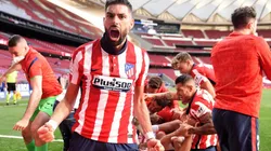 Yannick Ferreira Carrasco of Atletico Madrid celebrates a goal. (Getty)