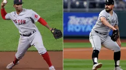 Rafael Devers (left) & Carlos Rodon. (Getty)
