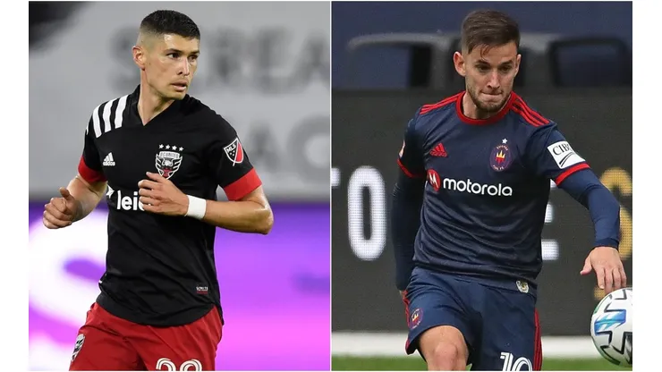 Joseph Mora of D.C. United (left) and Alvaro Medran of Chicago Fire (right). (Getty)