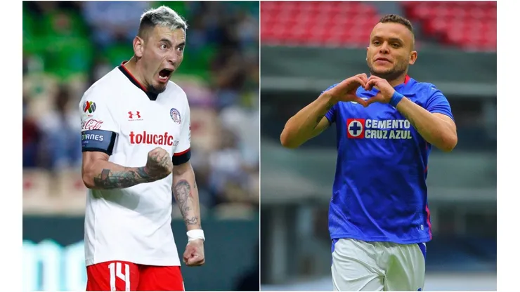 Rubens Sambueza of Toluca (left) and Jonathan Rodríguez of Cruz Azul (Getty).