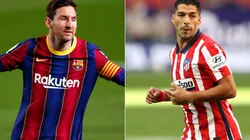 Lionel Messi of Barcelona (left) and Luis Suarez of Atletico Madrid (right). (Getty)