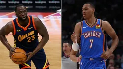 Draymond Green (left) & Darius Bazley. (Getty)