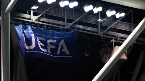 General view of UEFA flag. (Getty)