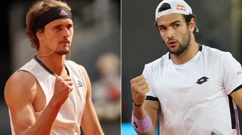 Alexander Zverev of Russia (left) and Matteo Berrettini of Italy (right). (Getty)