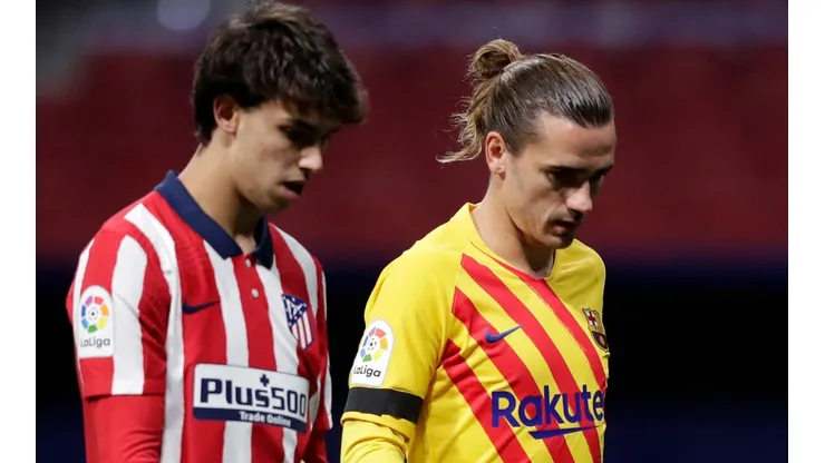 Joao Felix of Atletico Madrid (left) and Antoine Griezmann of Barcelona (right). (Getty)