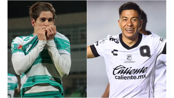 Santiago Muñoz of Santos (left) and Omar Islas of Queretaro (right). (Getty)