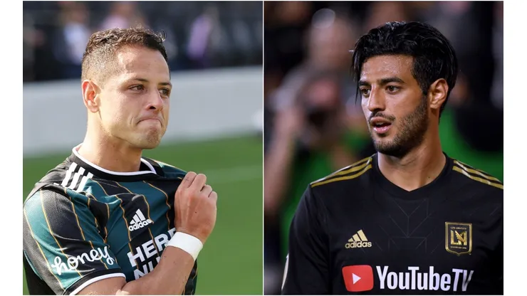Javier 'Chicharito' Hernández (left) of LA Galaxy and Carlos Vela of LAFC (Getty).