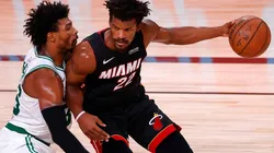 Jimmy Butler and Marcus Smart. (Getty)