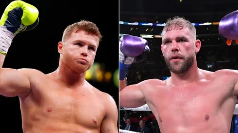Canelo Alvarez (left) & Billy Joe Saunders. (Getty)