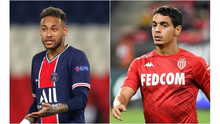 Neymar of Paris Saint-Germain (left) and Wissam Ben Yedder of Monaco (right). (Getty, Ligue 1)