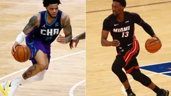 Miles Bridges (left) & Bam Adebayo. (Getty)