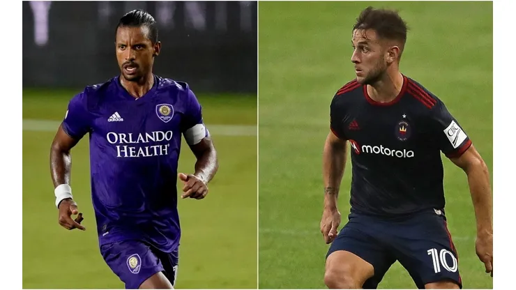 Nani (left) of Orlando City SC and Maikel van der Werff (right) of FC Cincinnati. (Getty)