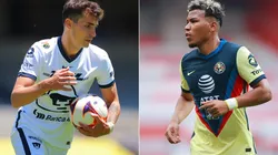 Juan Dinneno of Pumas (left) and Roger Martínez of América (Getty).