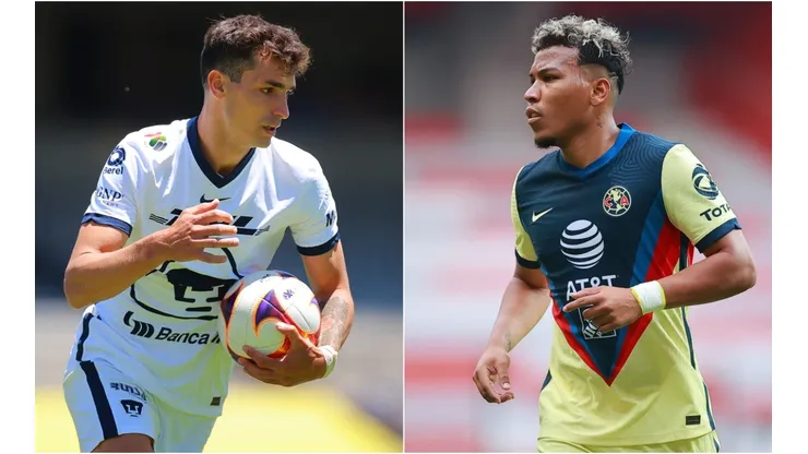 Juan Dinneno of Pumas (left) and Roger Martínez of América (Getty).