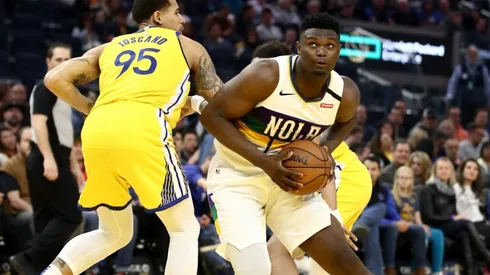 Zion Williamson vs. Juan Toscano-Anderson. (Getty)