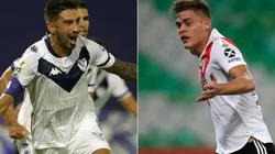 Juan Martin Lucero of Velez Sarsfield (left) and Federico Girotti of River Plate (right). (Getty)