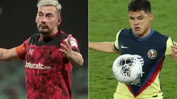 Rubens Sambueza (left) of Toluca and Richard Sanchez (right) of Club America. (Getty)