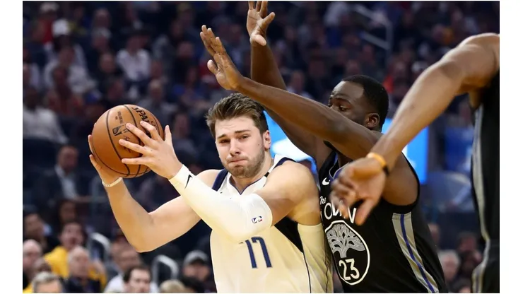Luka Doncic vs. Draymond Green. (Getty)