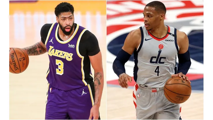 Anthony Davis (left) & Russell Westbrook. (Getty)