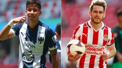 Maxi Meza of Monterrey (left) and Jesús Angulo of Chivas (Getty).