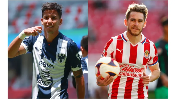 Maxi Meza of Monterrey (left) and Jesús Angulo of Chivas (Getty).