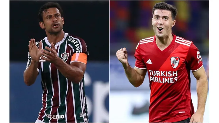 Fred of Fluminense (left) and Jose Paradela of River Plate (right). (Getty)