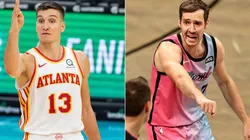 Bogdan Bogdanovic (left) of the Atlanta Hawks and Goran Dragic (right) of the Miami Heat. (Getty)