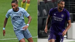 Amadou Dia (left) of Sporting Kansas City and Tesho Akindele (right) of Orlando City. (Getty)