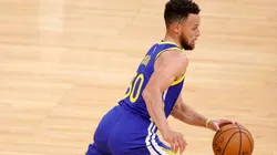 Juan Toscano-Anderson & Stephen Curry. (Getty)