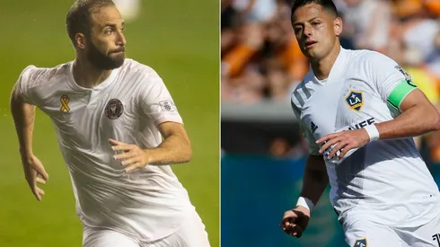 Gonzalo Higuaín of Inter Miami (left) and Javier 'Chicharito' Hernández of LA Galaxy (Getty).