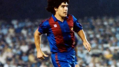 Diego Maradona playing for Barcelona (fcbarcelona.es).