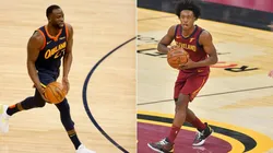 Draymond Green (left) & Collin Sexton. (Getty)