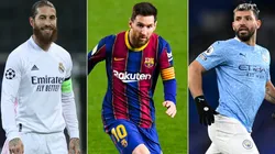 Sergio Ramos, Lionel Messi and Sergio Agüero (Getty).