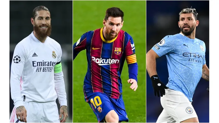 Sergio Ramos, Lionel Messi and Sergio Agüero (Getty).