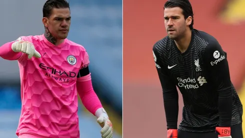 Ederson of Manchester City (left) and Alisson of Liverpool (right).