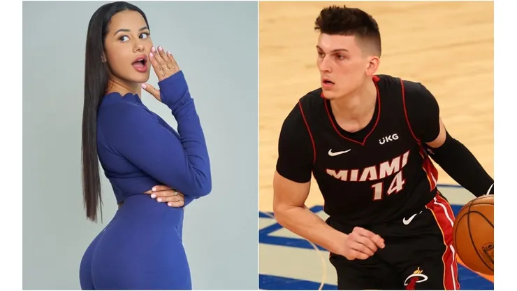 Katya Elise Henry (left) & Tyler Herro. (Getty)