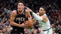 Devin Booker & Jayson Tatum. (Getty)