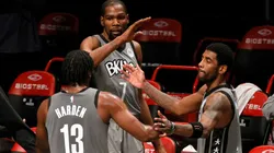 Kyrie Irving, Kevin Durant & James Harden. (Getty)