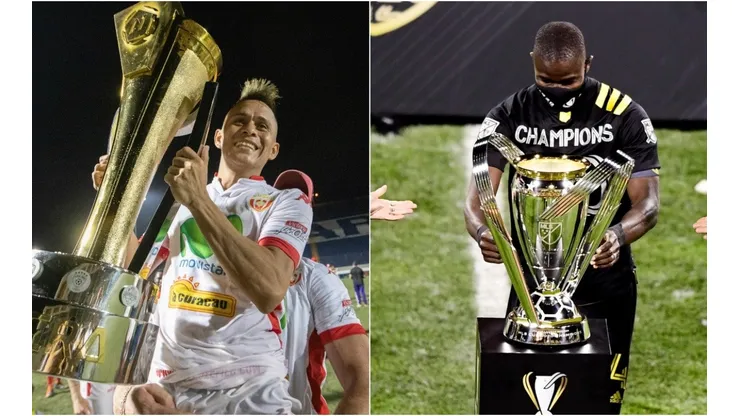 Henry García (left) of Real Estelí and Jonathan Mensah (right) of Columbus Crew.